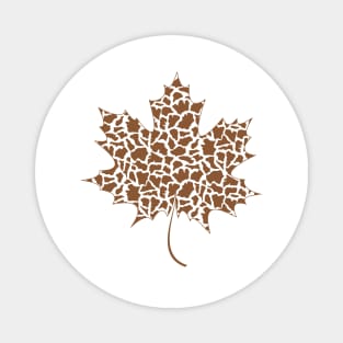 Fall Leaf in Giraffe Print Magnet